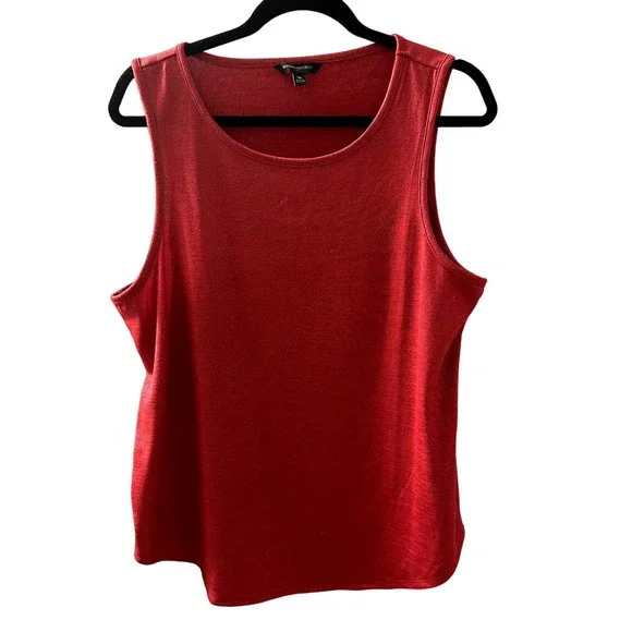 Banana Republic Women's Red Shimmery Sleeveless Tank Top Size XL - Picture 1 of 8